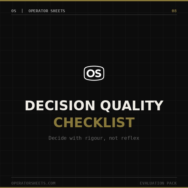 Decision Quality Checklist
